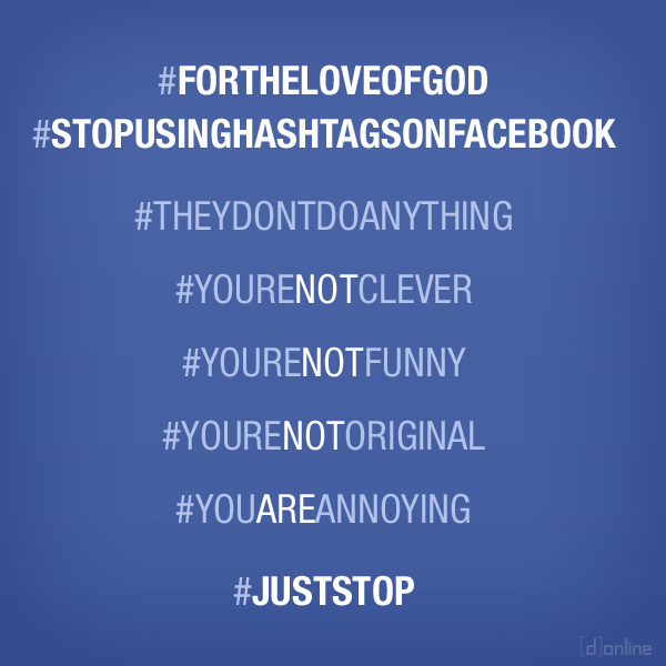 Stop using hashtags on Facebook